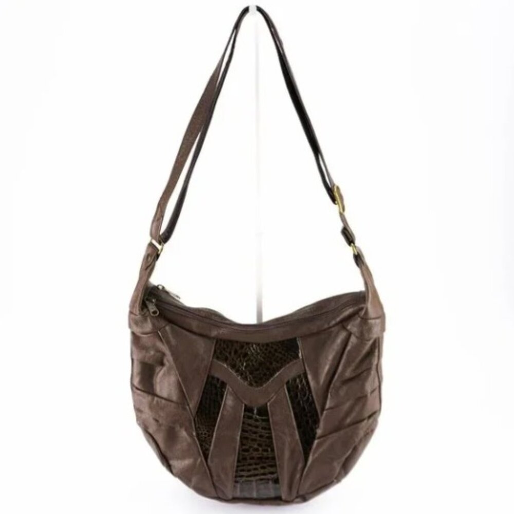 LEATHER LOFT Brown Full Grain Cowhide Crossbody Bag